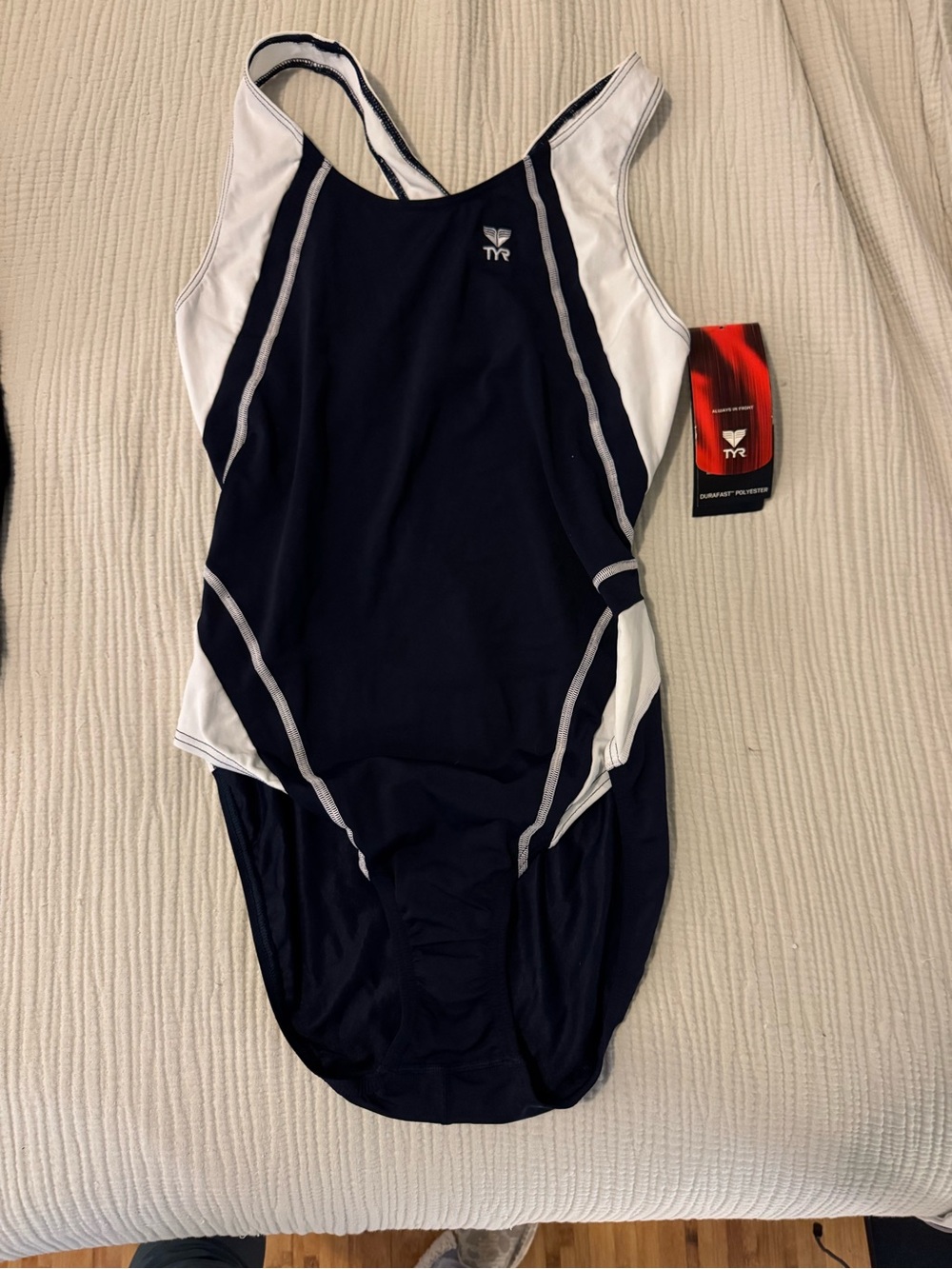 TYR Navy & White Women's Training One-Piece Swimsuit